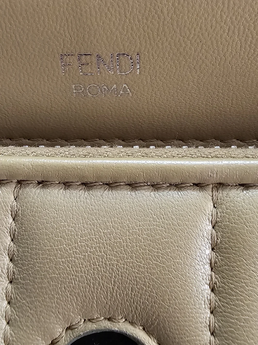 Fendi Dotcom Quilted Leather Shoulder Bag with Silver Chain